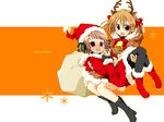  animal_costume christmas fukuzawa_yumi koshou_shichimi maria-sama_ga_miteru matsudaira_touko multiple_girls original pantyhose reindeer_costume santa_costume 