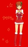  christmas full_body hagiwara_yukiho idolmaster idolmaster_(classic) idolmaster_1 santa_costume solo yu_65026 