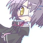  chibi ef eyepatch mirai_(sugar) shindou_chihiro short_hair solo yellow_eyes 