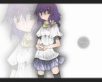  copyright_request ph. purple_hair red_eyes skirt solo standing thighhighs zettai_ryouiki zoom_layer 
