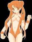  blush breasts katase_shima long_hair medium_breasts open_clothes solo twintails uchuu_no_stellvia undressing unzipping 