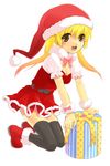  christmas original santa_costume solo suzumiya_haruhi_no_yuuutsu tachibana_kyouko thighhighs tomako zettai_ryouiki 