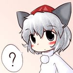  animal_ears blush chibi hat inubashiri_momiji lowres pom_pom_(clothes) r_pascal solo tokin_hat touhou wolf_ears 