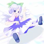  bangs bow cirno lowres smile solo touhou tsubasa_(abchipika) 