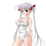  highres mashue one-piece_swimsuit original school_swimsuit solo swimsuit twintails white_school_swimsuit white_swimsuit 
