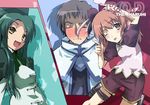  2girls anita_king anita_king_(cosplay) cosplay kyon kyon_no_imouto lowres maggie_mui maggie_mui_(cosplay) michelle_cheung michelle_cheung_(cosplay) multiple_girls okiura parody r.o.d_the_tv read_or_die suzumiya_haruhi_no_yuuutsu tsuruya 