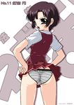  ass kugimiya_madoka mahora_academy_middle_school_uniform mahou_sensei_negima! mudou_eichi panties pantyshot plaid plaid_skirt school_uniform skirt skirt_lift solo underwear 