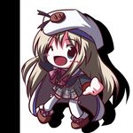  blue_eyes bow buttons cape chibi fictional_sister hat large_buttons little_busters! long_hair noumi_kudryavka one_eye_closed pink_bow solo 