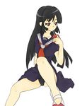  black_hair kaibutsu_oujo kamura_reiri momio panties red_eyes sailor_fuku school_uniform serafuku underwear vampire 