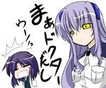  1girl hagane_soushi jail_scaglietti long_hair lyrical_nanoha mahou_shoujo_lyrical_nanoha_strikers numbers_(nanoha) purple_hair translated uno_(nanoha) very_long_hair yellow_eyes 