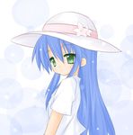  blue_hair green_eyes hat izumi_kanata long_hair lucky_star solo very_long_hair yuizaki_hizumi 