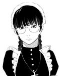  1girl black_lagoon maid monochrome roberta roberta_(black_lagoon) tamon_ketsuyuki 