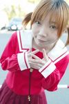  azumanga_daiou cosplay lowres mihama_chiyo photo school_uniform solo twintails 