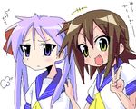  hiiragi_kagami kusakabe_misao lowres lucky_star school_uniform seifuku serafuku 