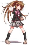  baseball bow little_busters! natsume_rin pink_bow school_uniform solo tatsukichi 