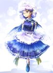  asuima dress hat letty_whiterock purple_hair short_hair solo touhou 