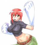  crop_top kaibutsu_oujo kikuta midriff paws red_hair riza_wildman 