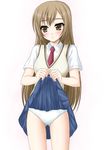  artist_request blush minami-ke minami_haruka panties school_uniform skirt skirt_lift solo underwear 