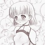  bare_shoulders blush collarbone dress eyebrows_visible_through_hair monochrome sakurano_otoha short_hair sky_girls sleeveless sleeveless_dress solo sundress upper_body yuuichi_(tareme_paradise) 