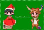  :3 animal_costume christmas hakurei_reimu ibuki_suika multiple_girls reindeer_costume santa_costume tao_(kadoya) touhou 
