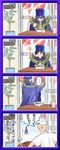  1girl 4koma boogiepop boogiepop_(character) comic food kou1 meandros noodles pun ramen translated 