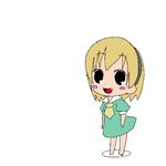  1girl animated animated_gif blonde_hair chibi easytoon higurashi_no_naku_koro_ni houjou_satoko laughing lowres maebara_keiichi no_legwear panties prank rope underwear washpan 
