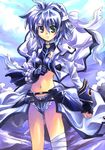  blue_hair denim denim_shorts green_eyes kouno_hikaru lyrical_nanoha mahou_shoujo_lyrical_nanoha_strikers midriff revolver_knuckle short_hair shorts solo subaru_nakajima 