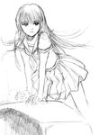  copyright_request efira greyscale monochrome school_uniform sketch solo vaulting_horse 