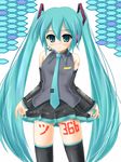  aqua_hair hatsune_miku katsuragi_niya long_hair solo thighhighs twintails very_long_hair vocaloid 