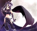  ayame_(tenchu) bare_shoulders blade elbow_gloves gloves groin hip_vent midriff navel ninja scarf sleeveless solo sword tachibana_surimu tenchuu weapon 