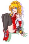  blonde_hair blue_eyes boots excellen_browning hoshikuzu_junction long_hair solo super_robot_wars thighhighs 