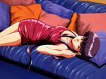  90s artist_request couch dress long_hair masaki_aeka_jurai princess purple_hair red_eyes tenchi_muyou! wallpaper 