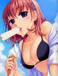  bikini breasts day food ginta haruse_uta highres ice_cream large_breasts melting popsicle sexually_suggestive soft_serve sugar+spice! suggestive_fluid swimsuit 