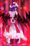  artist_request bat_wings dress frills from_behind full_body hat mob_cap pigeon-toed puffy_short_sleeves puffy_sleeves purple_hair remilia_scarlet shaded_face short_hair short_sleeves solo standing touhou white_dress wings 