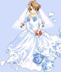 artist_request bare_shoulders bride brown_hair dress flower sakuya_(sister_princess) sister_princess solo twintails wedding_dress 
