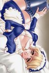  bangs copyright_request highres kanesada_keishi maid solo thighhighs 
