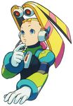  blonde_hair blue_eyes flat_chest official_art palette_(rockman) rockman rockman_x solo yoshikawa_tatsuya 