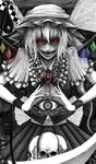  black_sclera eyes flandre_scarlet hane_(azelye) highres red_eyes skull solo spot_color touhou traditional_media 