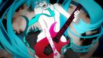  bad_id bad_pixiv_id blue_eyes blue_hair guitar hatsune_miku instrument long_hair necktie solo tattoo vocaloid yuanmaru 