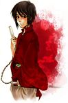  axis_powers_hetalia black_hair brown_eyes bug butterfly chinese_clothes hong_kong_(hetalia) insect k@de male_focus nunchaku serious solo tangzhuang toggles tree weapon 