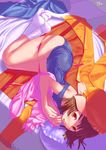  bakemonogatari brown_eyes brown_hair hat highres image_sample lying md5_mismatch monogatari_(series) on_side one-piece_swimsuit piro_(orip) pixiv_sample sengoku_nadeko socks solo swimsuit 