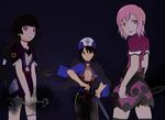  black_hair chloe_valens corruption dark_persona estellise_sidos_heurassein hat kohak_hearts long_hair pink_hair short_hair tales_of_(series) tales_of_hearts tales_of_legendia tales_of_vesperia weapon 