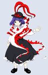  colorized hat hat_ribbon nagae_iku oota_jun'ya oota_jun'ya_(style) parody purple_hair red_eyes ribbon sakuragi_rian shawl solo style_parody touhou vector_trace 