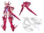  armor blonde_hair bodysuit character_sheet faintear highres long_hair mecha_musume trigger_heart_exelica triggerheart_exelica twintails 