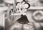  20s :d animal_ears boat disney greyscale hat macaroni_and_cheese mickey_mouse monochrome mouse_ears mouse_tail nazrin oldschool open_mouth parody ship's_wheel smile solo steamboat_willie steering_wheel tail touhou watercraft 