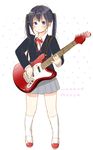  blazer guitar instrument jacket k-on! nakano_azusa school_uniform shoes solo twintails uwabaki yoshioka_mitsuko 