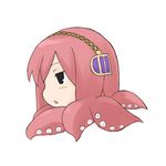  head headphones megurine_luka no_humans profile rukah simple_background takoluka tentacle_hair vocaloid white_background 