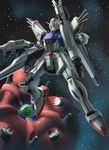  carozzo_ronah dual_wielding energy_gun f91_gundam gun gundam gundam_f91 holding mecha no_humans rafflesia raybar space weapon 