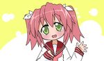  green_eyes kobayakawa_yutaka lucky_star pink_hair pink_neckwear ryouou_school_uniform school_uniform serafuku solo teperyndroors twintails 