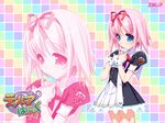  artist_request highres logo mitsusawa_yuzuki pink_hair ribbon solo thirua_panic uniform 